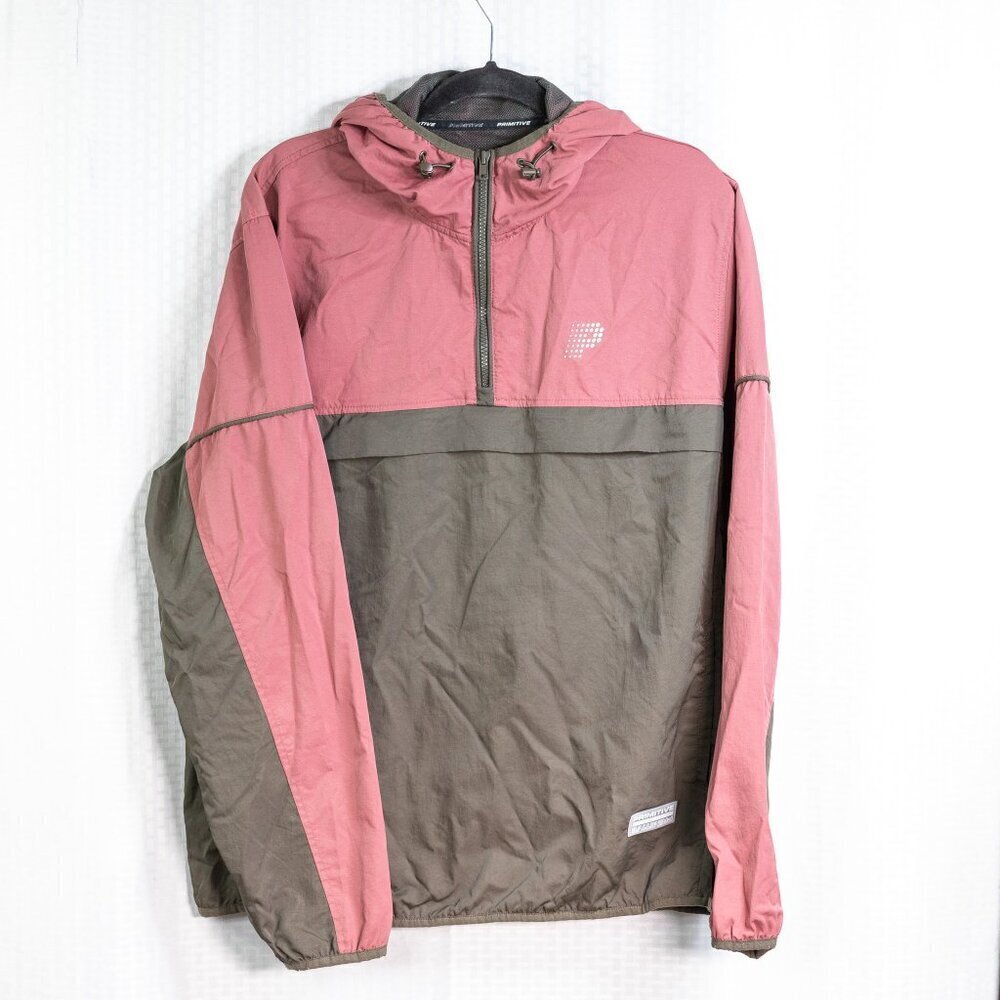 Primitive Athletics Skateboarding size L berry/brown long sleeve 1/4 zip hooded